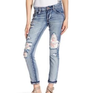 William Rast My Exs Distressed Jean Plus Size 20W  Floral Ripped Denim Grunge